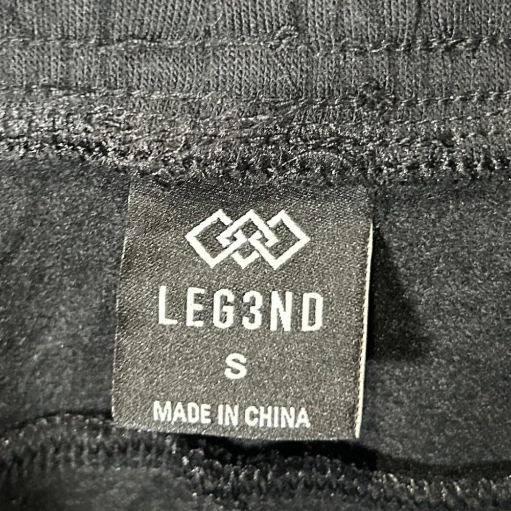 Leg3nd Mens Black Fleece Cargo Joggers Techwear Utility Sweatpants Small NEW
